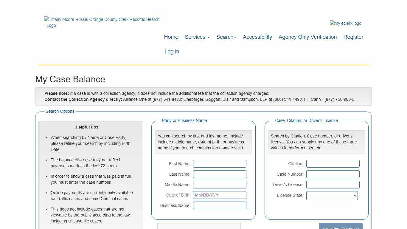 Orange County Clerk of Courts Records Search