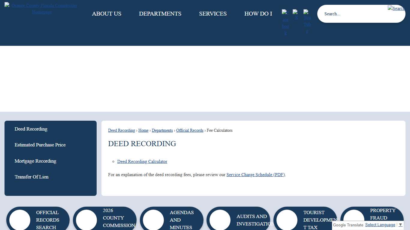 Deed Recording Orange County Comptroller, FL